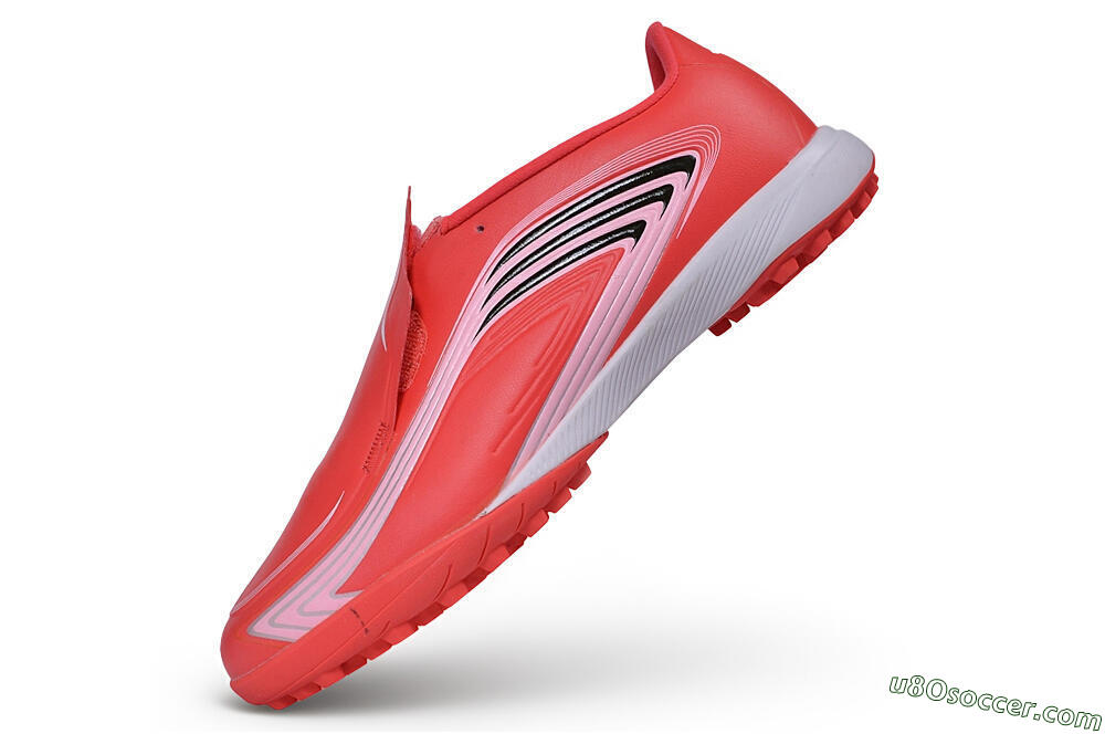 Messi x Adidas F50 Elite Laceless TF Artificial Turf Soccer Shoes - Red/Solar Red/White 5