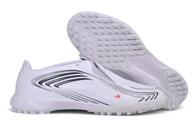 Messi x Adidas F50 Elite Laceless TF Artificial Turf Soccer Shoes - White/Cloud White/Core Black