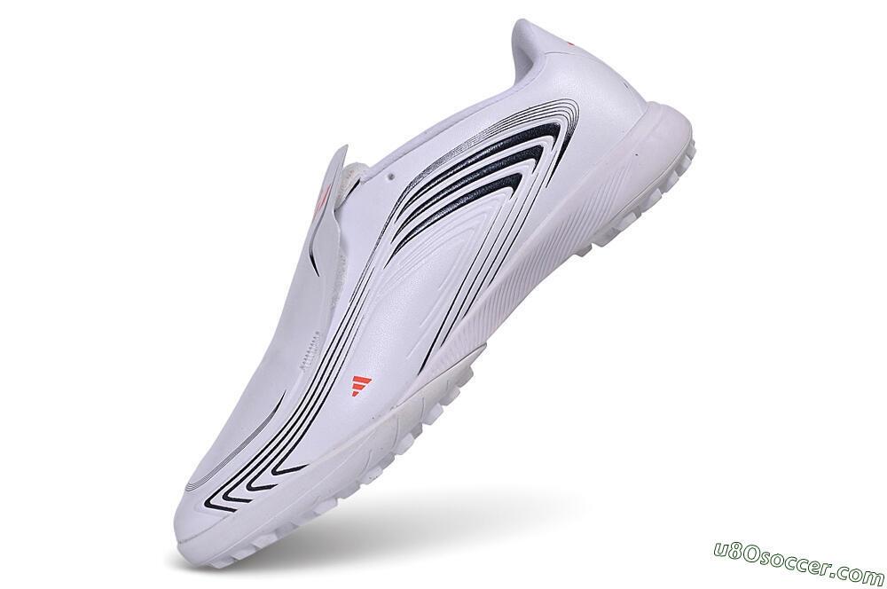 Messi x Adidas F50 Elite Laceless TF Artificial Turf Soccer Shoes - White/Cloud White/Core Black 5