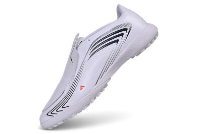 Messi x Adidas F50 Elite Laceless TF Artificial Turf Soccer Shoes - White/Cloud White/Core Black