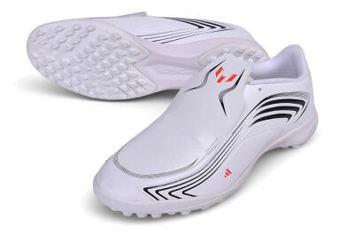 Messi x Adidas F50 Elite Laceless TF Artificial Turf Soccer Shoes - White/Cloud White/Core Black