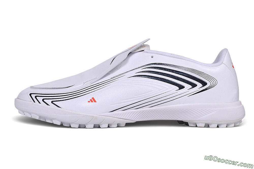 Messi x Adidas F50 Elite Laceless TF Artificial Turf Soccer Shoes - White/Cloud White/Core Black 2