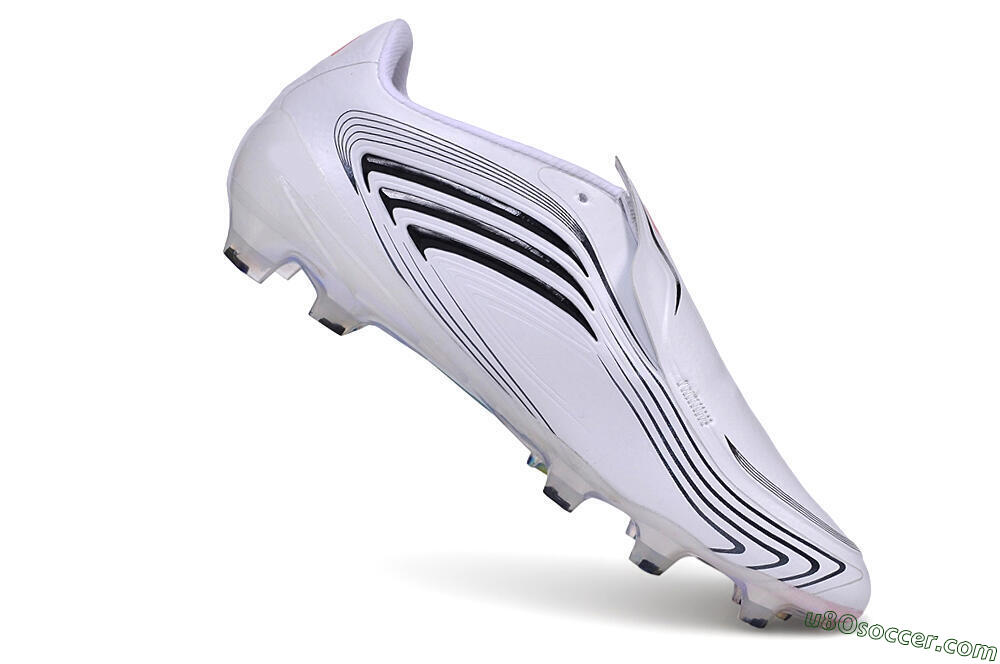 Messi x Adidas F50 Elite Laceless FG Firm Ground Soccer Cleats - White/Cloud White/Core Black 4