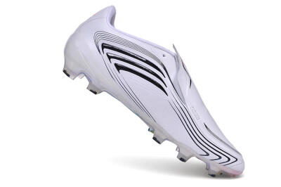 Messi x Adidas F50 Elite Laceless FG Firm Ground Soccer Cleats - White/Cloud White/Core Black