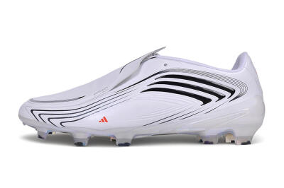Messi x Adidas F50 Elite Laceless FG Firm Ground Soccer Cleats - White/Cloud White/Core Black