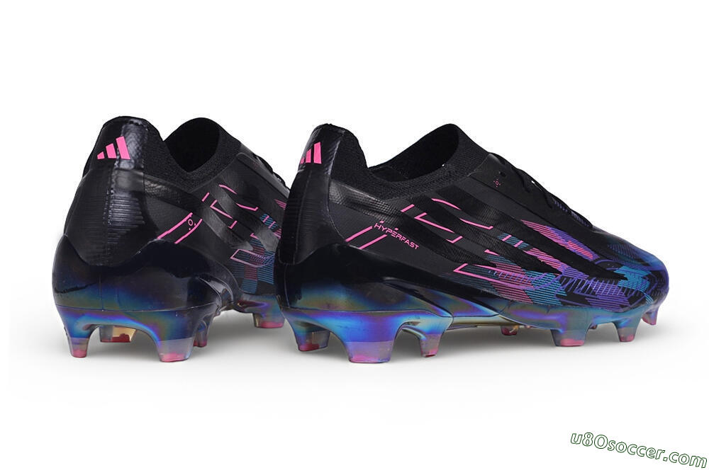 Adidas F50 Hyperfast Elite FG Firm Ground Soccer Cleats - Black/Electric Blue/Hyper Pink 6