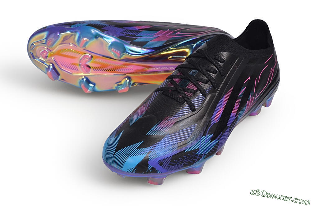 Adidas F50 Hyperfast Elite FG Firm Ground Soccer Cleats - Black/Electric Blue/Hyper Pink 3