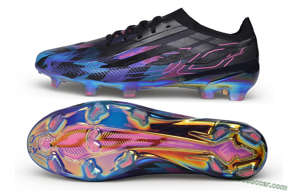 Adidas F50 Hyperfast Elite FG Firm Ground Soccer Cleats - Black/Electric Blue/Hyper Pink 0