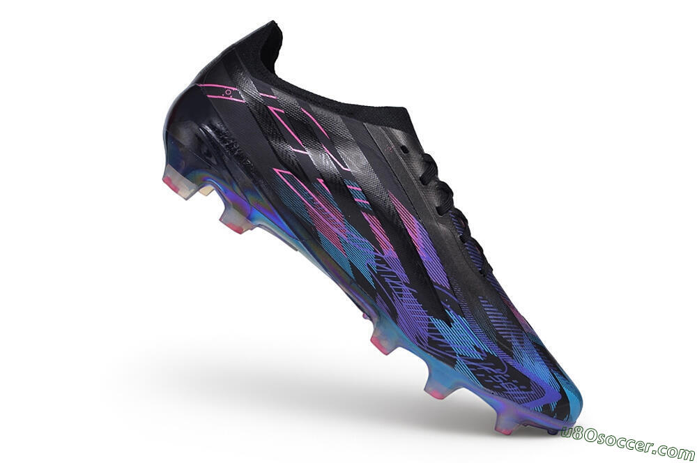 Adidas F50 Hyperfast Elite FG Firm Ground Soccer Cleats - Black/Electric Blue/Hyper Pink 4
