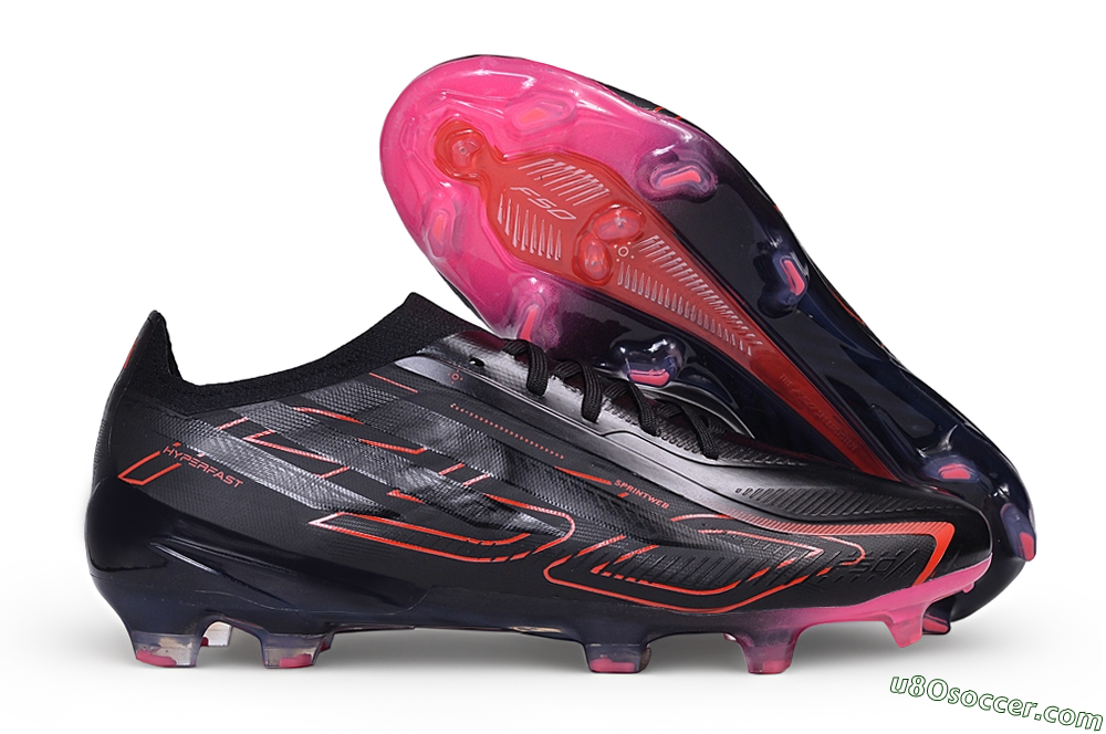 Adidas F50 Hyperfast Elite FG Firm Ground Soccer Cleats - Black/Core Black/Solar Red 1