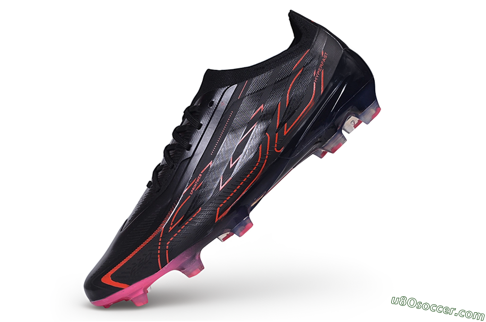Adidas F50 Hyperfast Elite FG Firm Ground Soccer Cleats - Black/Core Black/Solar Red 5