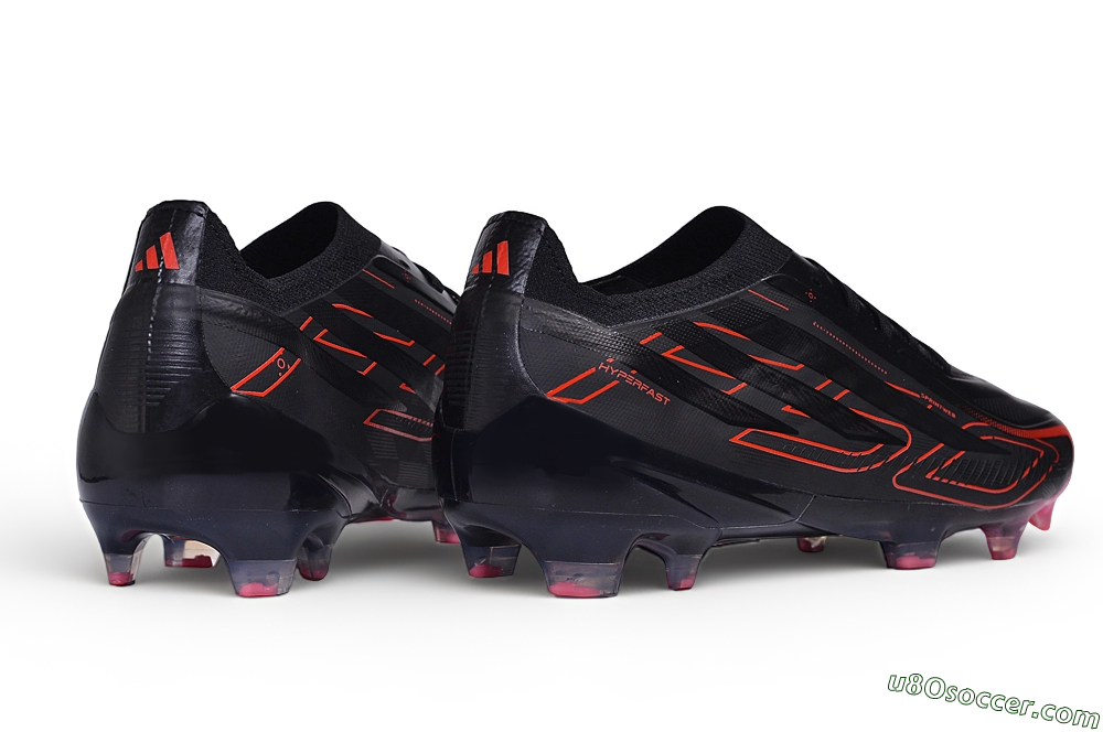 Adidas F50 Hyperfast Elite FG Firm Ground Soccer Cleats - Black/Core Black/Solar Red 6