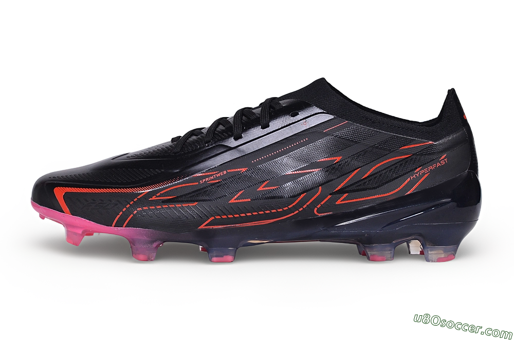 Adidas F50 Hyperfast Elite FG Firm Ground Soccer Cleats - Black/Core Black/Solar Red 2