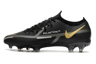 Nike Phantom GT 2 FG Firm Ground Soccer Cleats - Black/Silver/Gold
