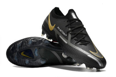 Nike Phantom GT 2 FG Firm Ground Soccer Cleats - Black/Silver/Gold