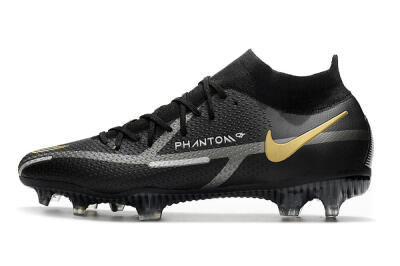 Nike Phantom GT 2 DF FG Firm Ground Soccer Cleats - Black/Silver/Gold