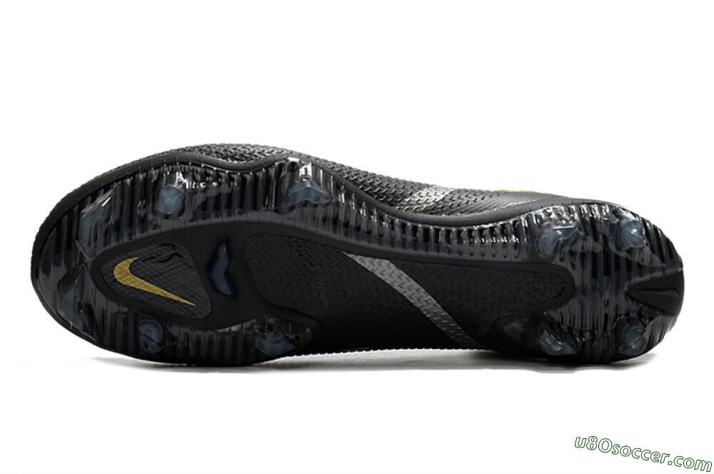 Nike Phantom GT 2 DF FG Firm Ground Soccer Cleats - Black/Silver/Gold 6