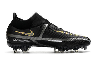 Nike Phantom GT 2 DF FG Firm Ground Soccer Cleats - Black/Silver/Gold