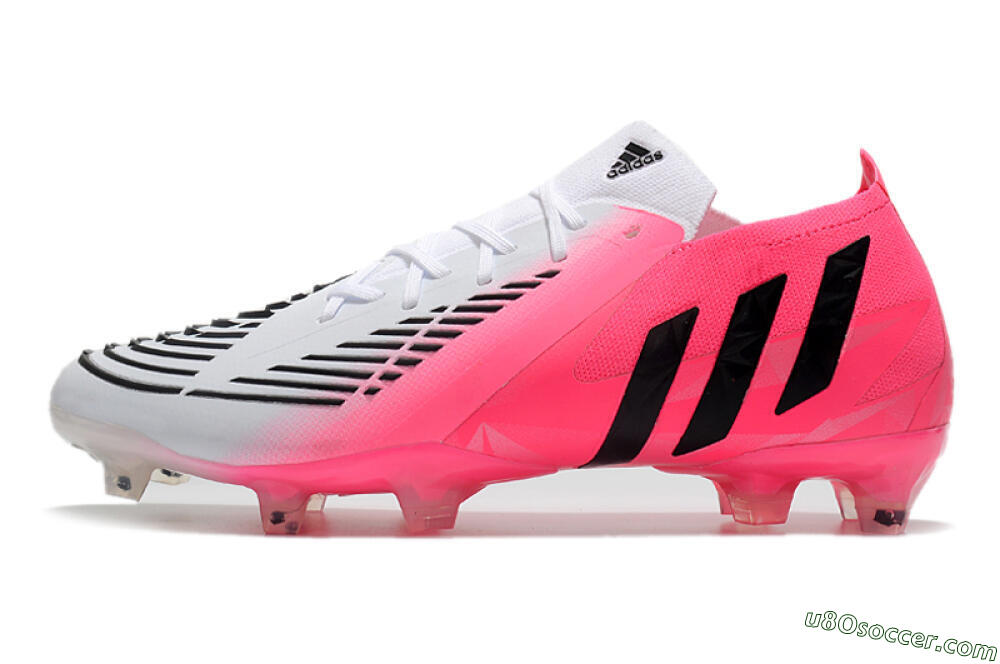 Adidas Predator Edge.1 Low FG Firm Ground Soccer Cleats - White/Pink 2