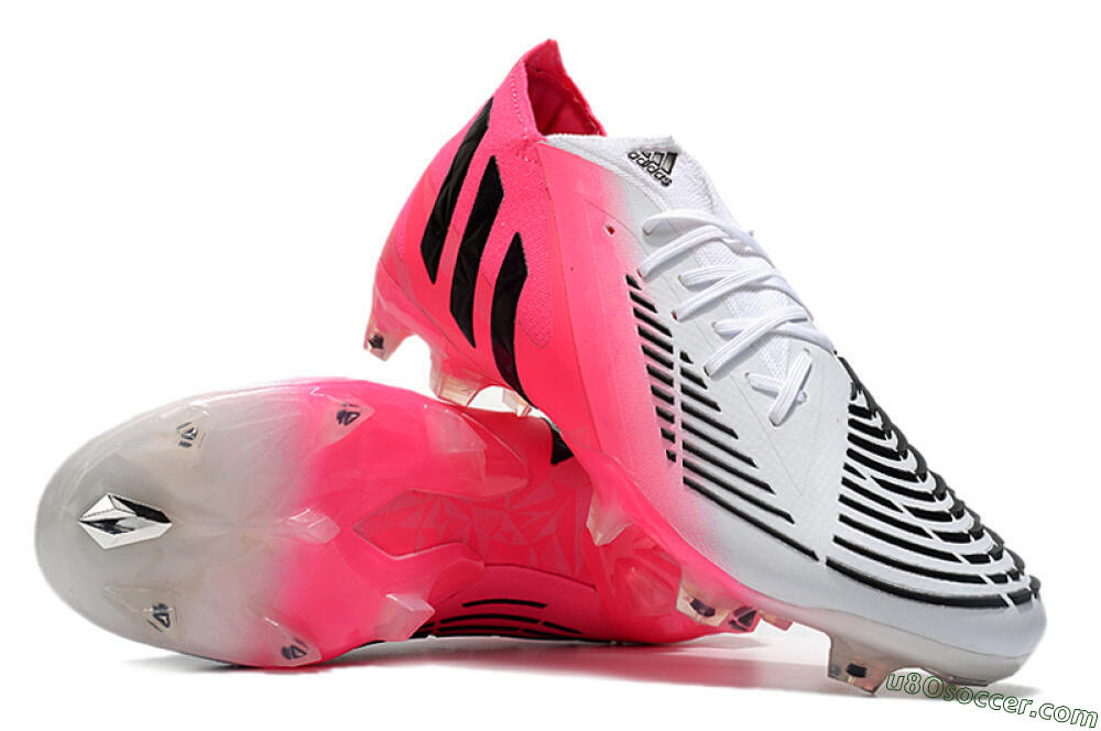 Adidas Predator Edge.1 FG Firm Ground Soccer Cleats - White/Pink 3