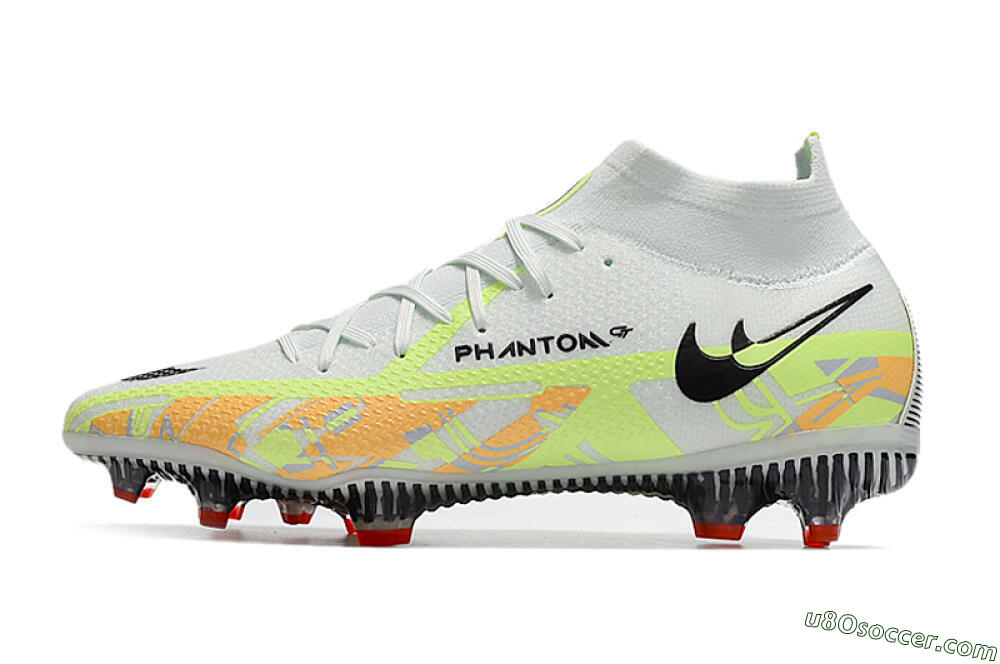 Nike Phantom GT 2 DF Elite FG Firm Ground Soccer Cleats - White/Green 2