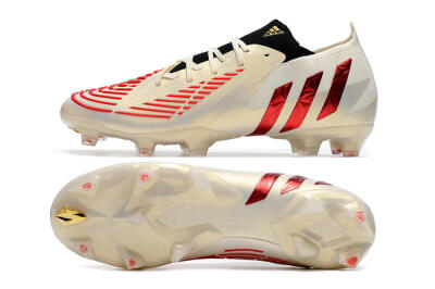 Adidas Predator Edge.1 Low FG Firm Ground Soccer Cleats - White/Red
