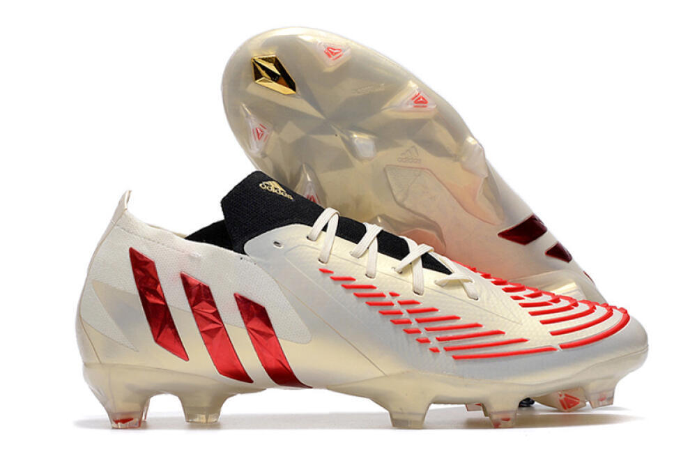 Adidas Predator Edge.1 Low FG Firm Ground Soccer Cleats - White/Red 1