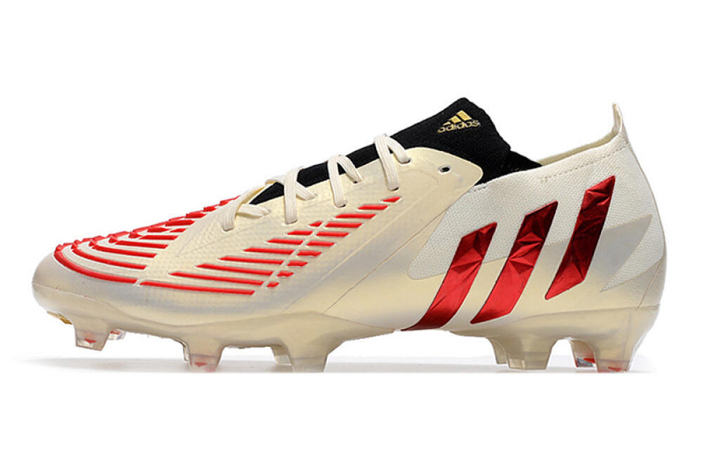 Adidas Predator Edge.1 Low FG Firm Ground Soccer Cleats - White/Red 2