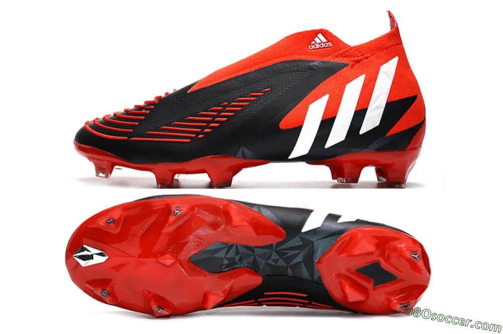 Geometric+ Red, Black White FG Soccer Cleats: Dominate the Field