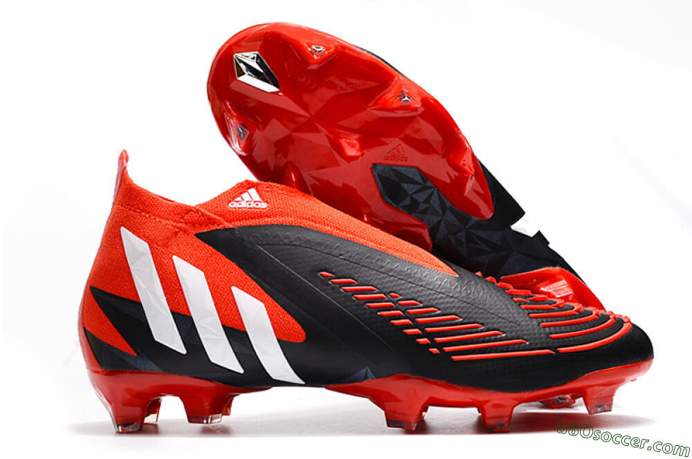 Adidas Predator Edge Geometric+ FG Firm Ground Soccer Cleats - Red/Black/White 1