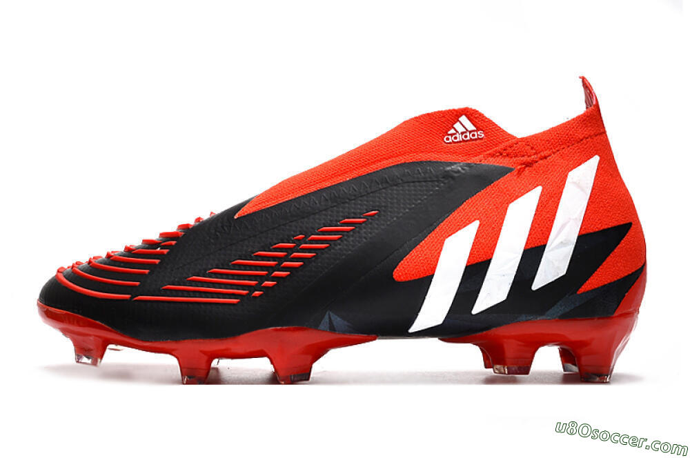 Adidas Predator Edge Geometric+ FG Firm Ground Soccer Cleats - Red/Black/White 2