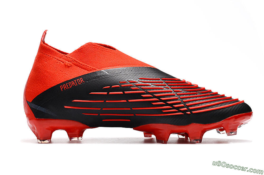 Adidas Predator Edge Geometric+ FG Firm Ground Soccer Cleats - Red/Black/White 4