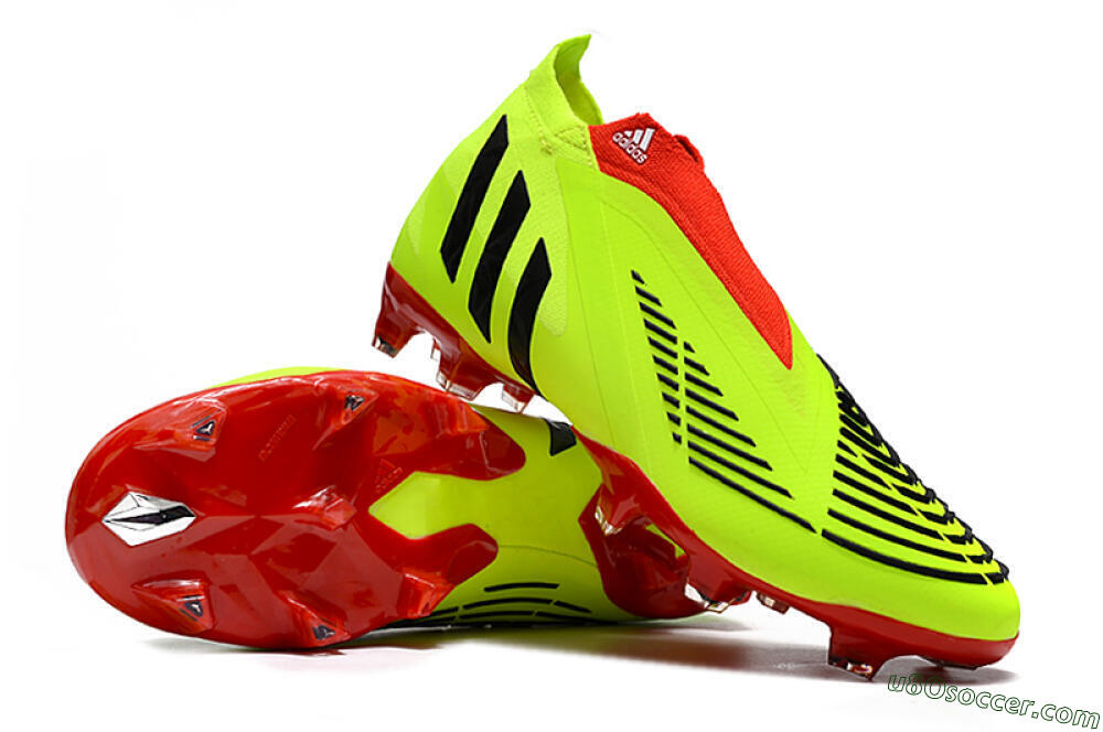 Adidas Predator Edge Geometric+ FG Firm Ground Soccer Cleats - Green/Red 3