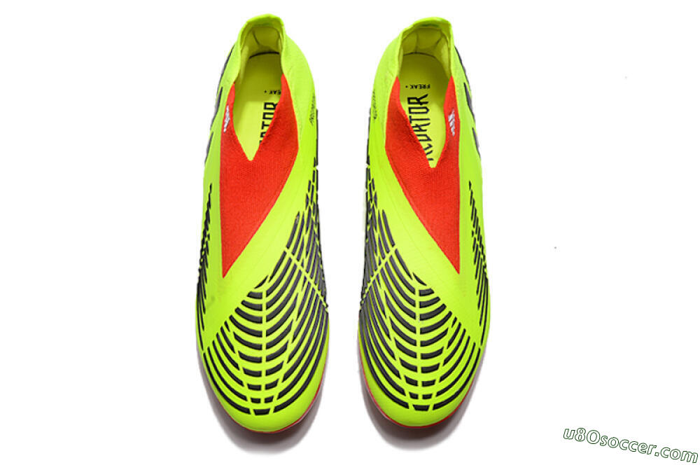 Adidas Predator Edge Geometric+ FG Firm Ground Soccer Cleats - Green/Red 5