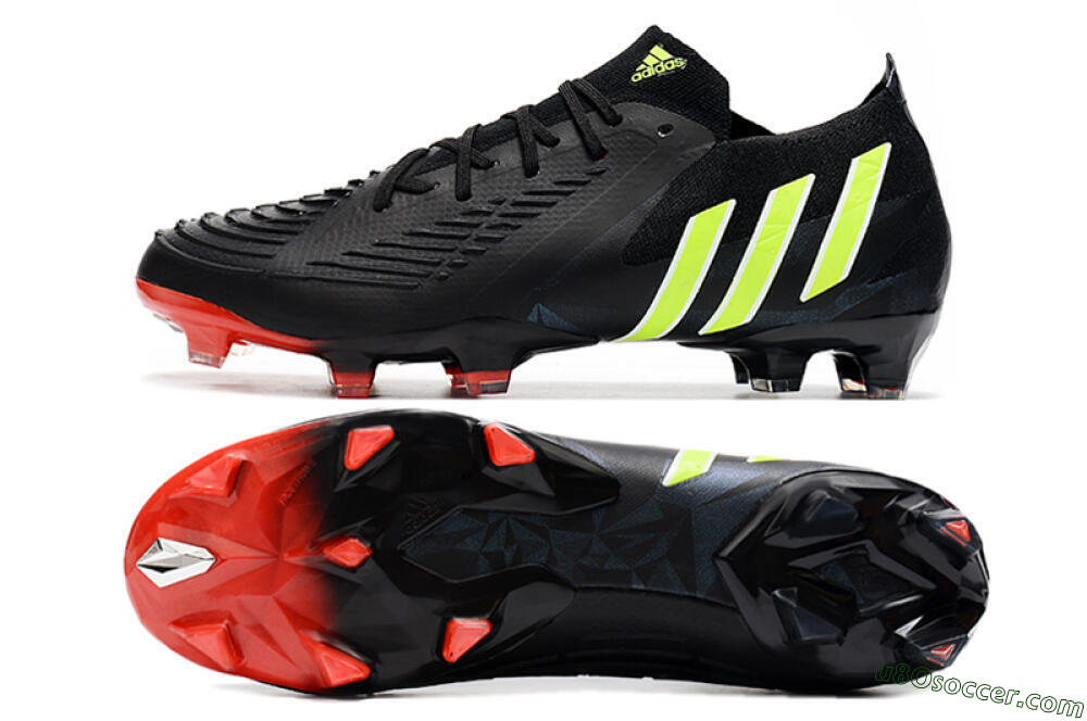Adidas Predator Edge Geometric.1 Low FG Firm Ground Soccer Cleats - Black/Yellow/Red 0