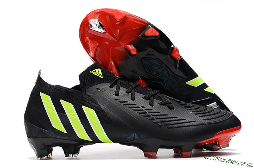 Adidas Predator Edge Geometric.1 Low FG Firm Ground Soccer Cleats - Black/Yellow/Red 1
