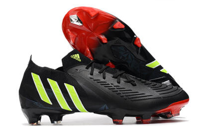 Adidas Predator Edge Geometric.1 Low FG Firm Ground Soccer Cleats - Black/Yellow/Red