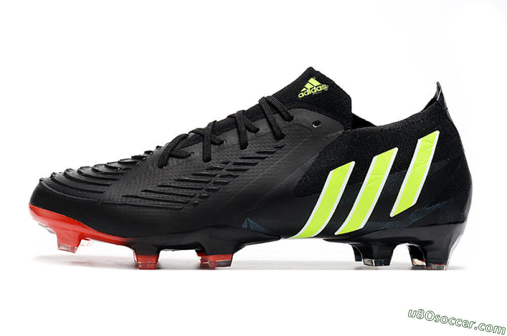 Adidas Predator Edge Geometric.1 Low FG Firm Ground Soccer Cleats - Black/Yellow/Red 2