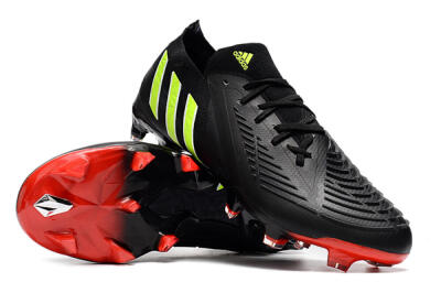 Adidas Predator Edge Geometric.1 Low FG Firm Ground Soccer Cleats - Black/Yellow/Red