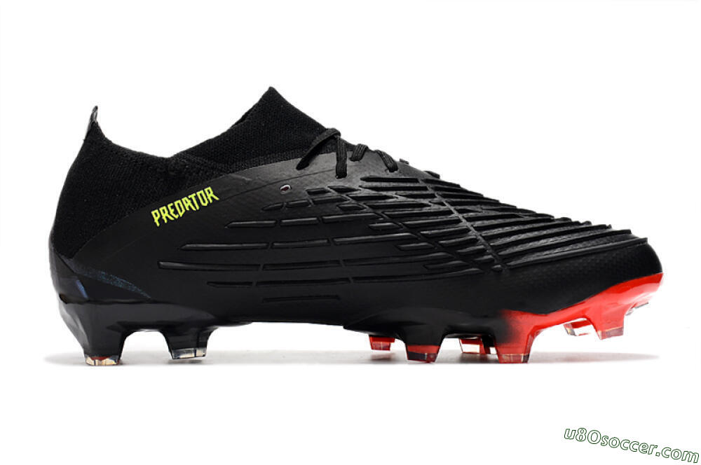 Adidas Predator Edge Geometric.1 Low FG Firm Ground Soccer Cleats - Black/Yellow/Red 4