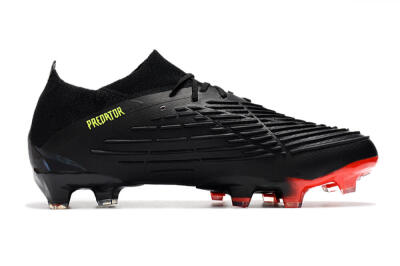 Adidas Predator Edge Geometric.1 Low FG Firm Ground Soccer Cleats - Black/Yellow/Red