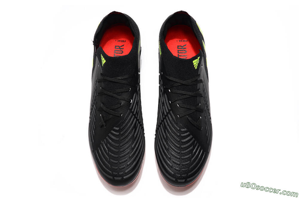 Adidas Predator Edge Geometric.1 Low FG Firm Ground Soccer Cleats - Black/Yellow/Red 5