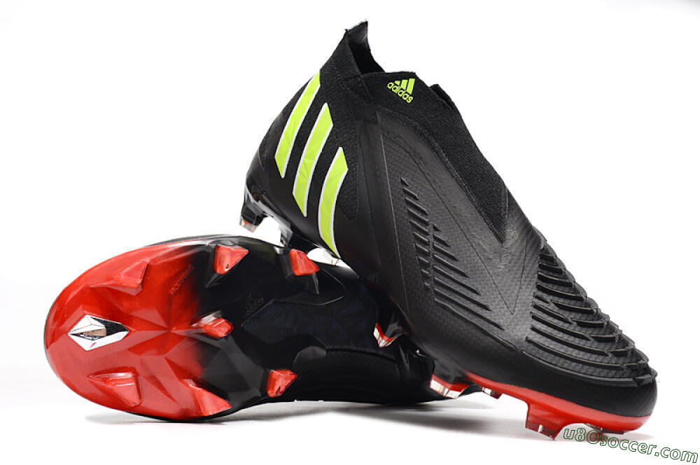 Adidas Predator Edge Geometric+ FG Firm Ground Soccer Cleats - Black/Yellow/Red 3