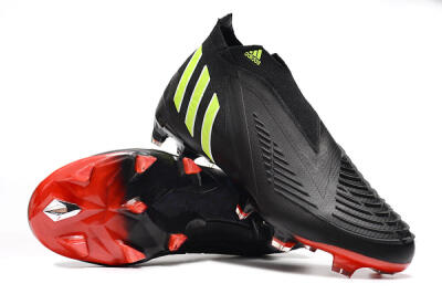 Adidas Predator Edge Geometric+ FG Firm Ground Soccer Cleats - Black/Yellow/Red