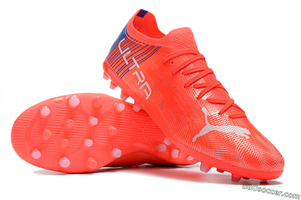 Puma Ultra 1.4 MG Multi Ground Soccer Cleats - Red/Blue 3