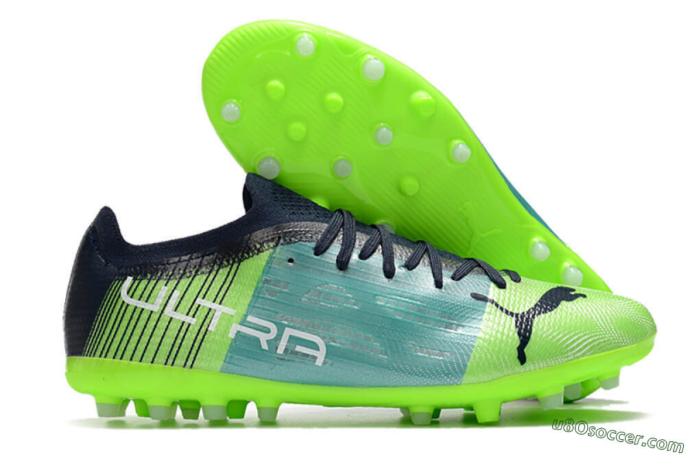 Puma Ultra 1.4 MG Multi Ground Soccer Cleats - Green/Black/Blue 1