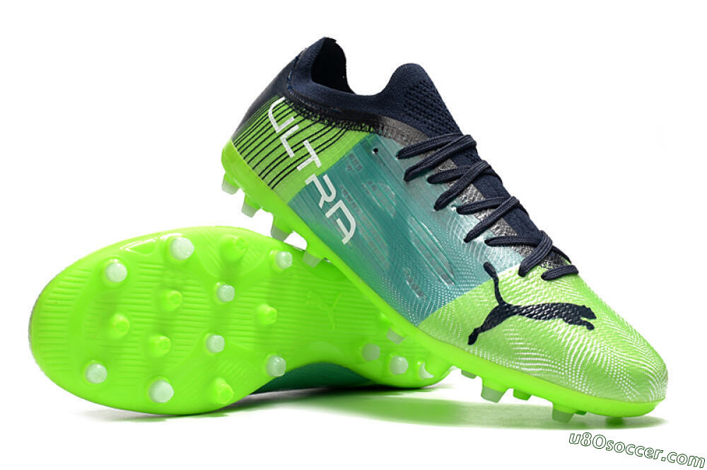 Puma Ultra 1.4 MG Multi Ground Soccer Cleats - Green/Black/Blue 3