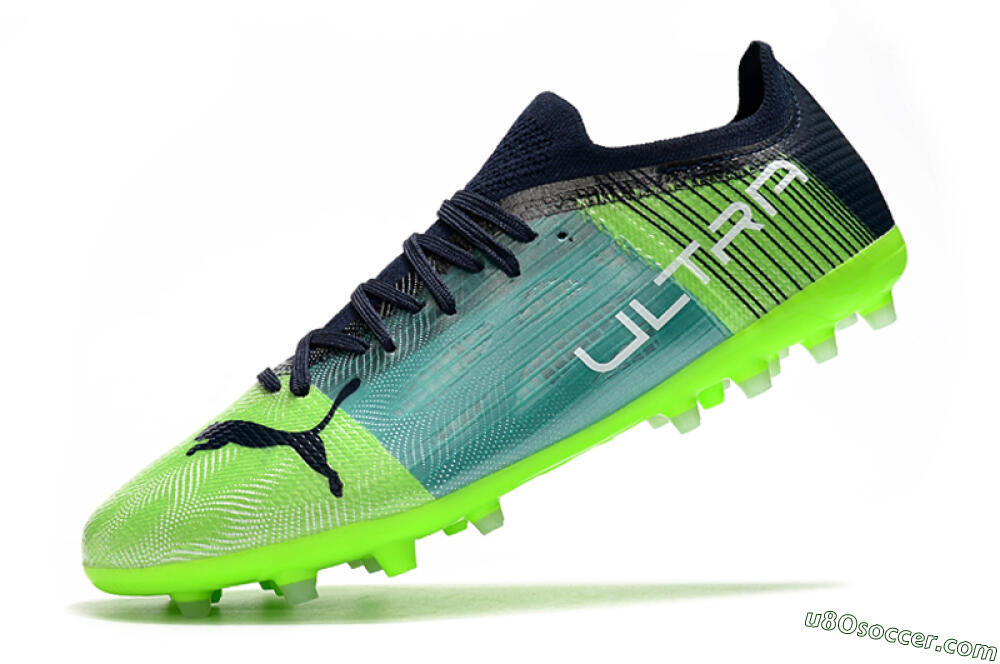 Puma Ultra 1.4 MG Multi Ground Soccer Cleats - Green/Black/Blue 5