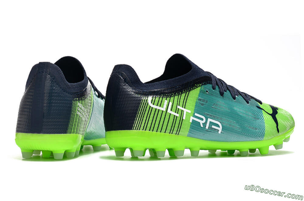 Puma Ultra 1.4 MG Multi Ground Soccer Cleats - Green/Black/Blue 6