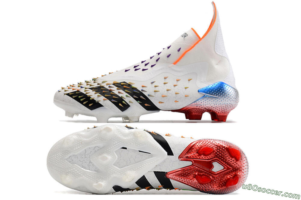Adidas Predator Freak + FG Firm Ground Soccer Cleats - White/Black 0